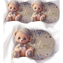 Erkek ayıcıklı 6.5cm ahşap mıknatıslı isme özel Bebek Magnet Bebek Mevlüt Hediyelik