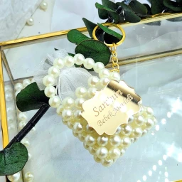İnci Çanta Lüks Anahtarlık Bebek Şekeri Yeni Doğan Hediyelik