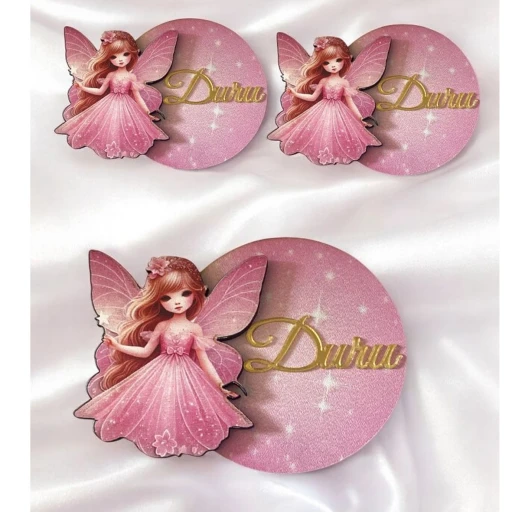 Peri kızı 6.5cm ahşap mıknatıslı isme özel Bebek Magnet Bebek Mevlüt Hediyelik