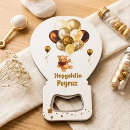 Uçan Balonlu Ayıcık Bebek Magnet