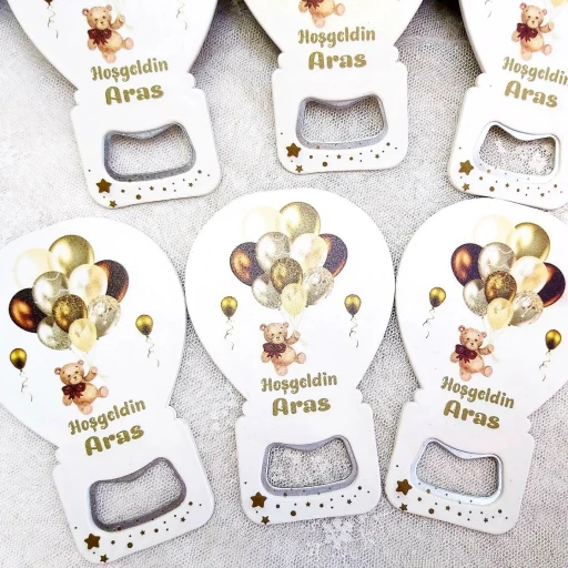 Uçan Balonlu Ayıcık Bebek Magnet