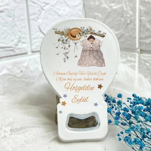 Yenidoğan Açacak Magnet Hediyelik Elbiseli Soft Renkler