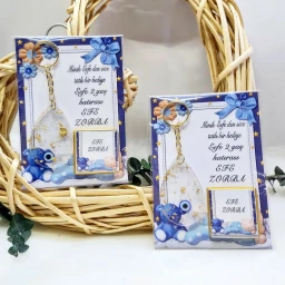 Damla Modeli Epoksi Anahtarlık Ve Çikolata Yenidoğan Bebek Hediyelik
