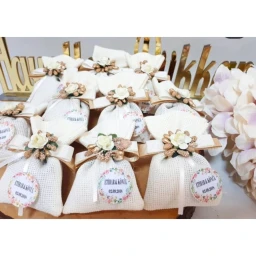 18 Adet Küçük Kese Nikah Şekeri Etamin Kese