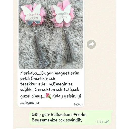 Püskülü Minik Kelebek Bebek Şekeri