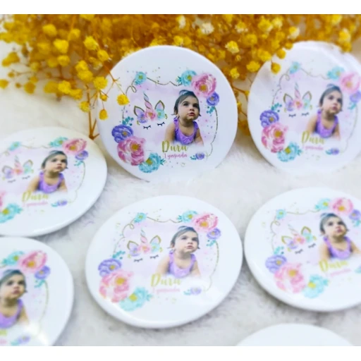 Bebek Şekeri Buton Açacak Magnet Unicorn Uv Baskılı