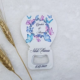Kelebek Baskılı Balon Açacak Magnet 11x7 cm Uv Bebek Magnetleri Bebek Şekeri