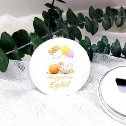 Balonlu Kız Bebek Baskılı Yenidoğan Hediyelik
