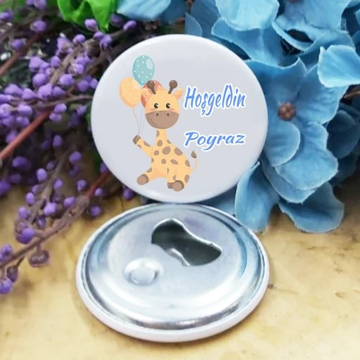Baskılı Açacak Bebek Şekeri Magnet Metal 6 cm