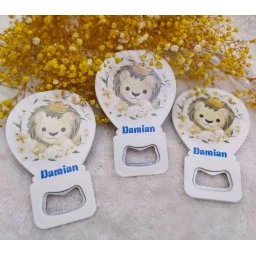 Aslan Baskılı Balon Açacak Magnet 11x7 cm Uv Bebek Magnetleri Bebek Şekeri