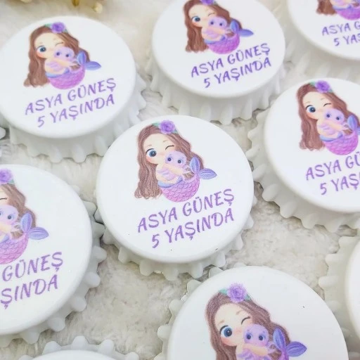 Deniz Kızı Kapak Açacak Uv Baskılı Erkek Bebek Magnetleri