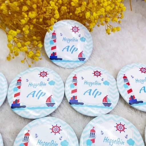 Denizci Açacak Magnet Erkek Bebek Şekeri Uv Baskılı