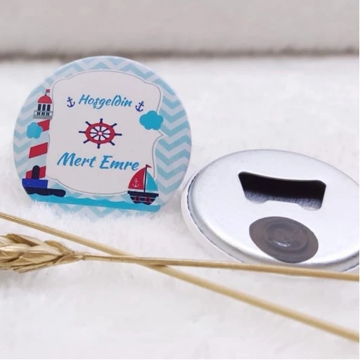 Denizci Açacak Magnet Erkek Bebek Şekeri Uv Baskılı