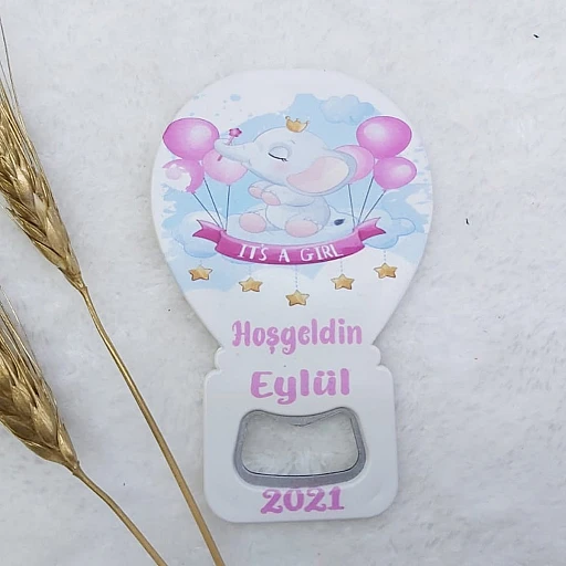 Fil Baskılı Balon Açacak Magnet 11x7 cm Uv Bebek Magnetleri Bebek Şekeri