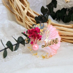 Pembe Epoksi Yenidoğan Bebek Hedediyelik Magnet