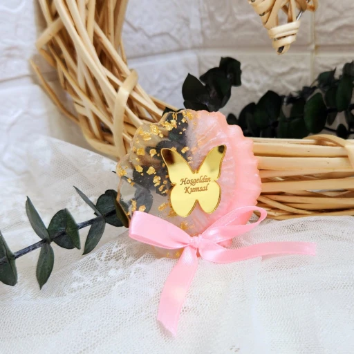 Pembe Epoksi Yenidoğan Hedediyelik Magnet