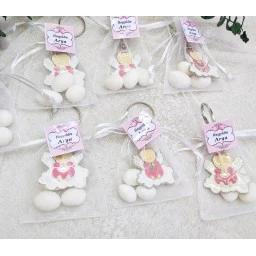 Kese İçinde Melek Bebek Anahtarlık Bebek Şekeri