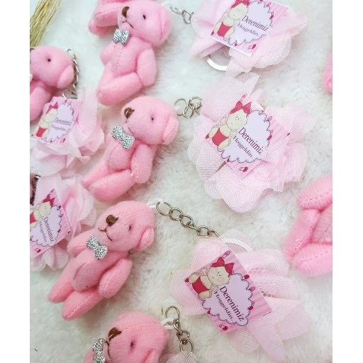 Pembe Ayıcık Anahtarlık Bebek Şekeri