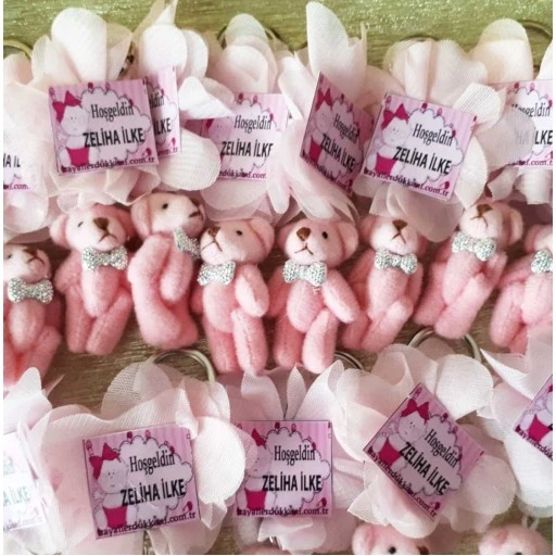 Pembe Ayıcık Anahtarlık Bebek Şekeri