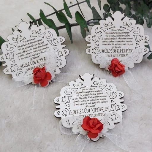 Asker Kınası Ahşap Magnet Dualı