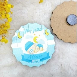 Ahşap Bebek Magnetleri Bebek Baskılı