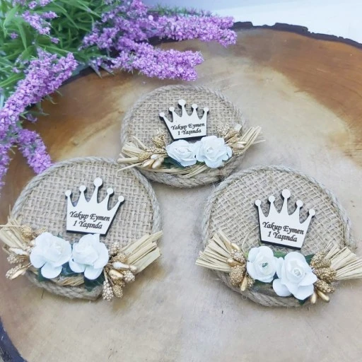 Ahşap İsimlikli Magnet Bebek Şekeri Hediyelik