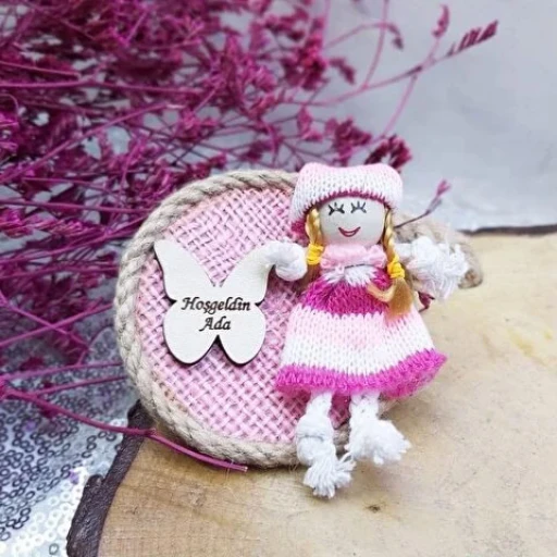 Ahşap İsimlikli Magnet Bebek Hediyeliği