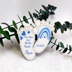 Ayak Büyük Boy Ahşap Bebek Şekeri Magnett