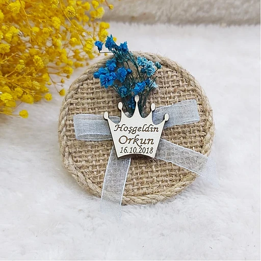 Erkek Bebek Magnet Hasrı Tabla Hediyelik