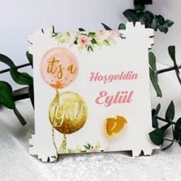 İt İs A Girl Çerçeve Ahşap Magnet Yenidoğan Hediyelik