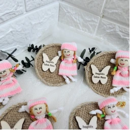 Kız Bebek Magnet Hasır Tabla Magnet Ve Bebekli