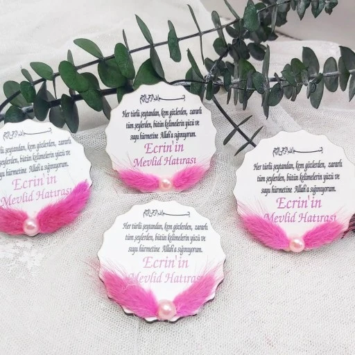 Kuru Çiçekli Ahşap Buzdolabı Kız Bebek Magnet