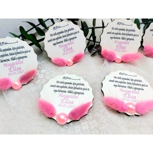 Kuru Çiçekli Ahşap Buzdolabı Kız Bebek Magnet