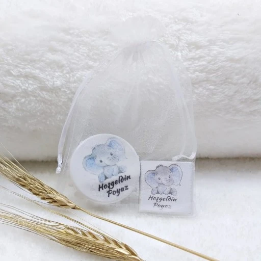 Tül Kese İçinde Kapak Açacak Magnet Ve Madlen Çikolata Bebek Şekeri Bebek Magnet