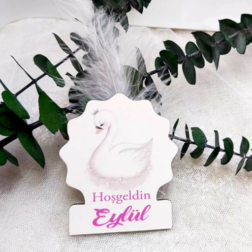 Tüylü Büyük Boy Ahşap Bebek Şekeri Magnett