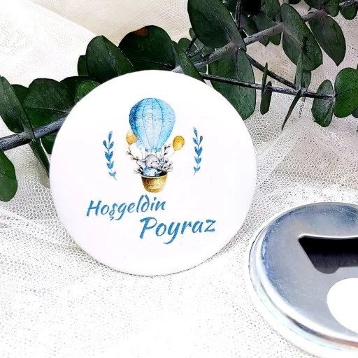 Balonlu Ayıcık Metal Yenidoğan Açacak Magnet