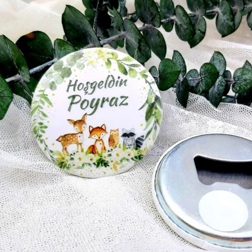 Ceylan Baskılı Kız Bebek Açacak Magnet Hediyelik