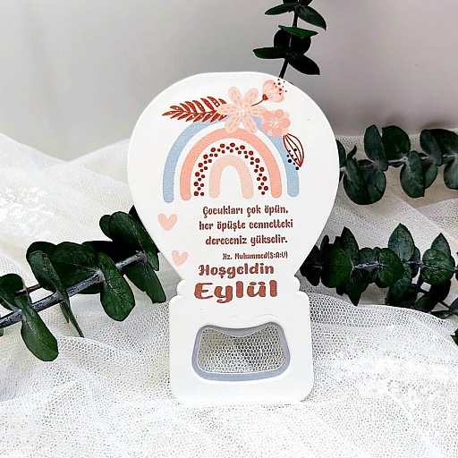 Gokkuşağı Baskılı Kız Bebek Balon Açacak Magnet