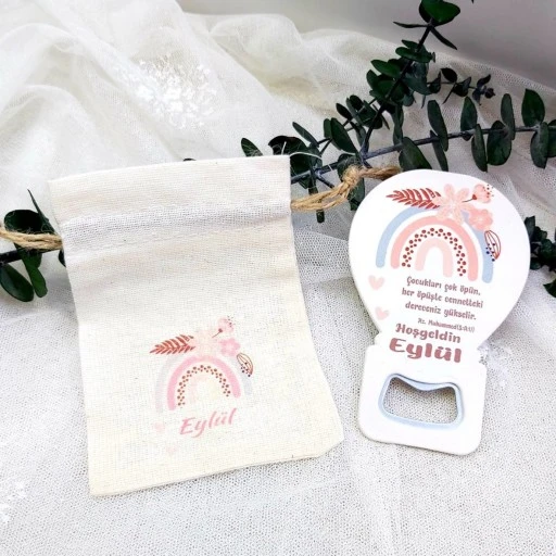 Gokkuşağı Kese Ve Balon Açacak Kombin Baskılı Yenidoğan Mevlüt Hediyelik