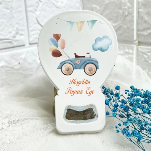 Yenidoğan Açacak Magnet Hediyelik Arabalı Balonlu