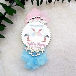 İkiz Bebek Ahşap Bebek Şekeri Magnet