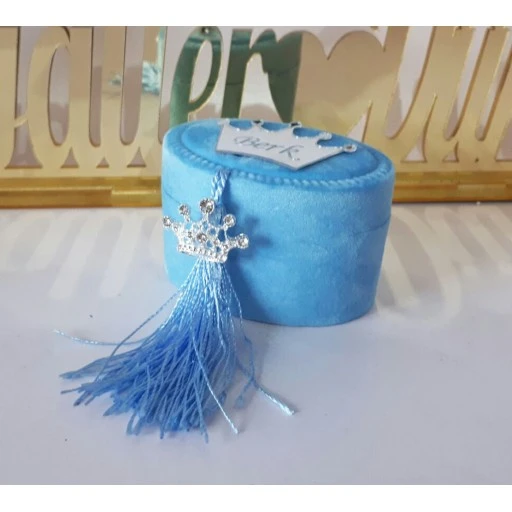 Taç Süslemeli Pleksi İsimlikli Kutu Bebek Şekeri