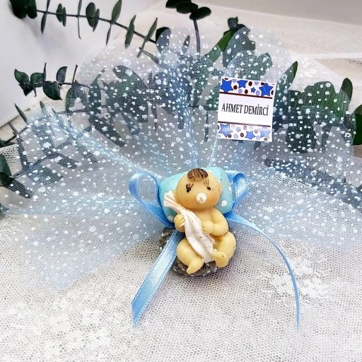 Yastıkta Uyuyan Bebek Biblo Bebek Şekeri Erkek