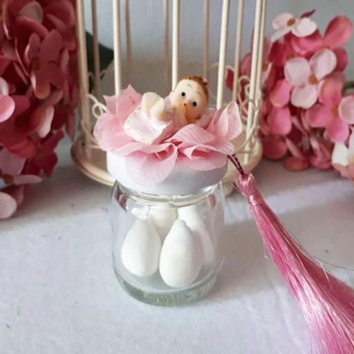 Kız Biblolu Kavanoz Bebek Şekeri