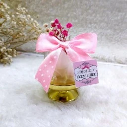 Çiçeçkli Fanus Pembe Kız Bebek Şekeri