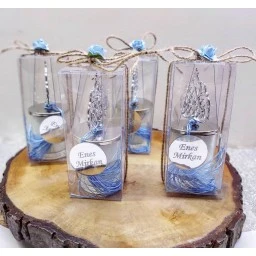 Hasır İpli Osmanlı Tepelikli Mum Hediyelik