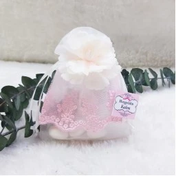 Dandelli Kese Lüks Çiçekli Bebek Doğum Hediyeliği