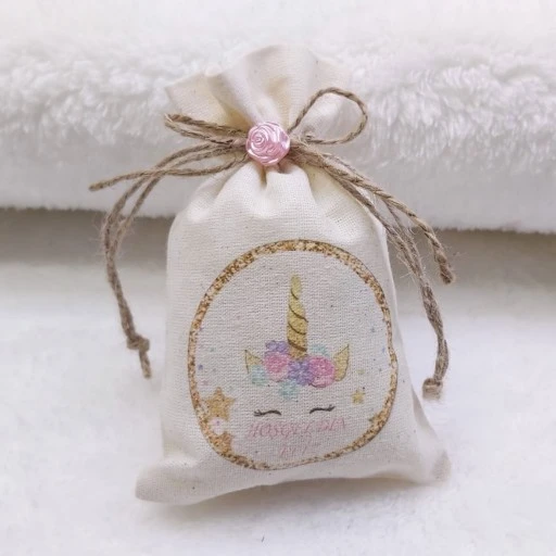 Unicorn Baskılı Lavanta Kesesi Bebek Hediyesi, Bebek Mevlüt Hediyesi, Bebek Şekeri