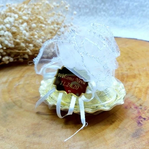 Pleksi İsimlikli Metal Lokumluk Bebek Şekeri