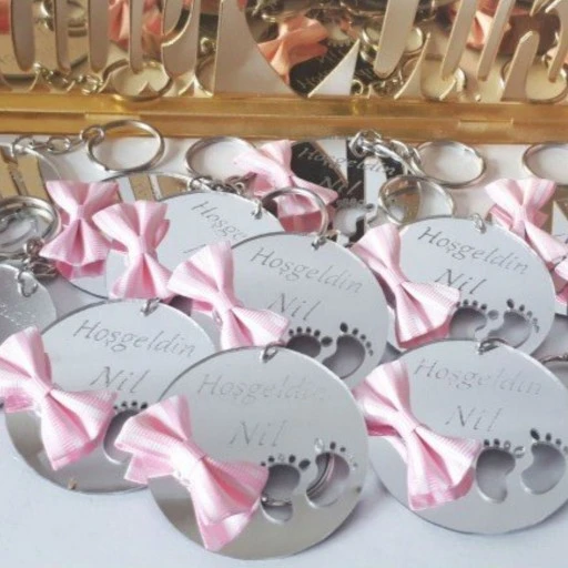 Ayak İzli Anahtarlık Pleksi Bebek Şekeri